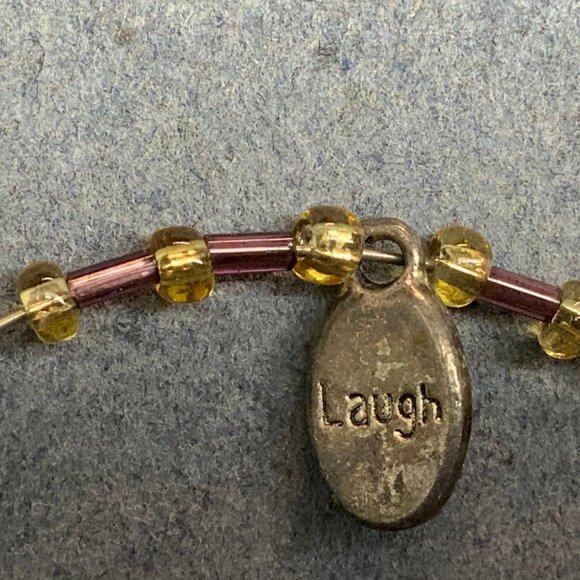 Memory Wire Bracelet 7 In Multi-Color Silver Wish Believe Laugh Trust Imagine - Picture 4 of 7